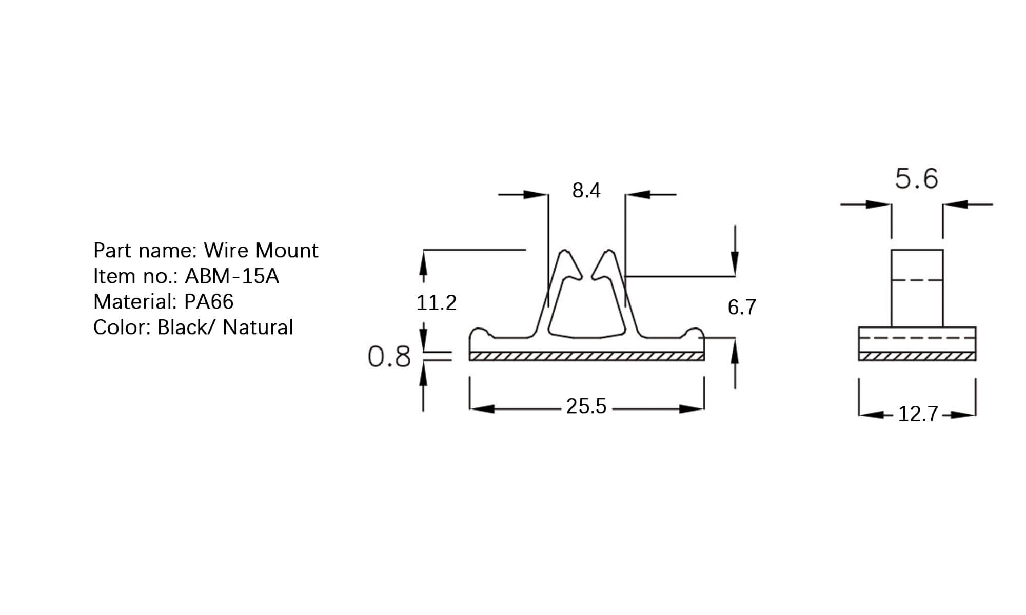 Plastic Wire Mount ABM-15A